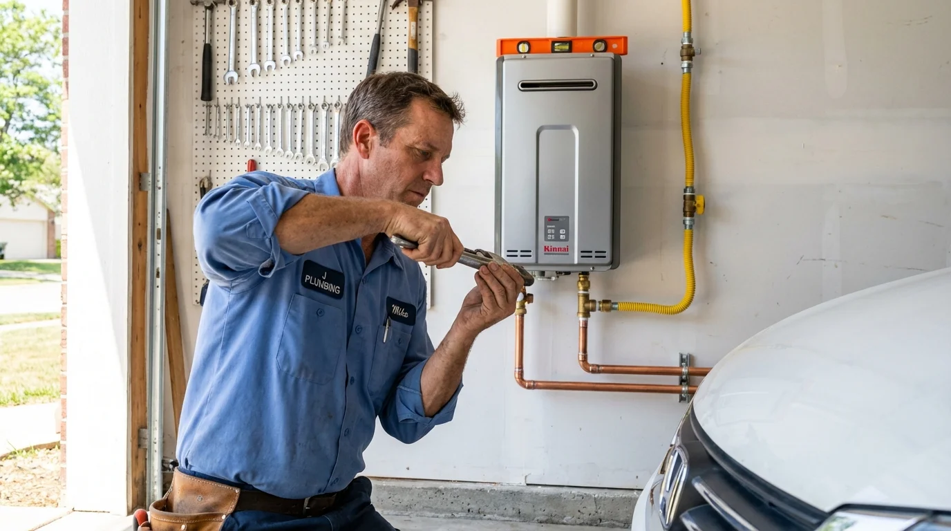 Tankless water heater installation by a Johns Plumbing LLC plumber in Constantia